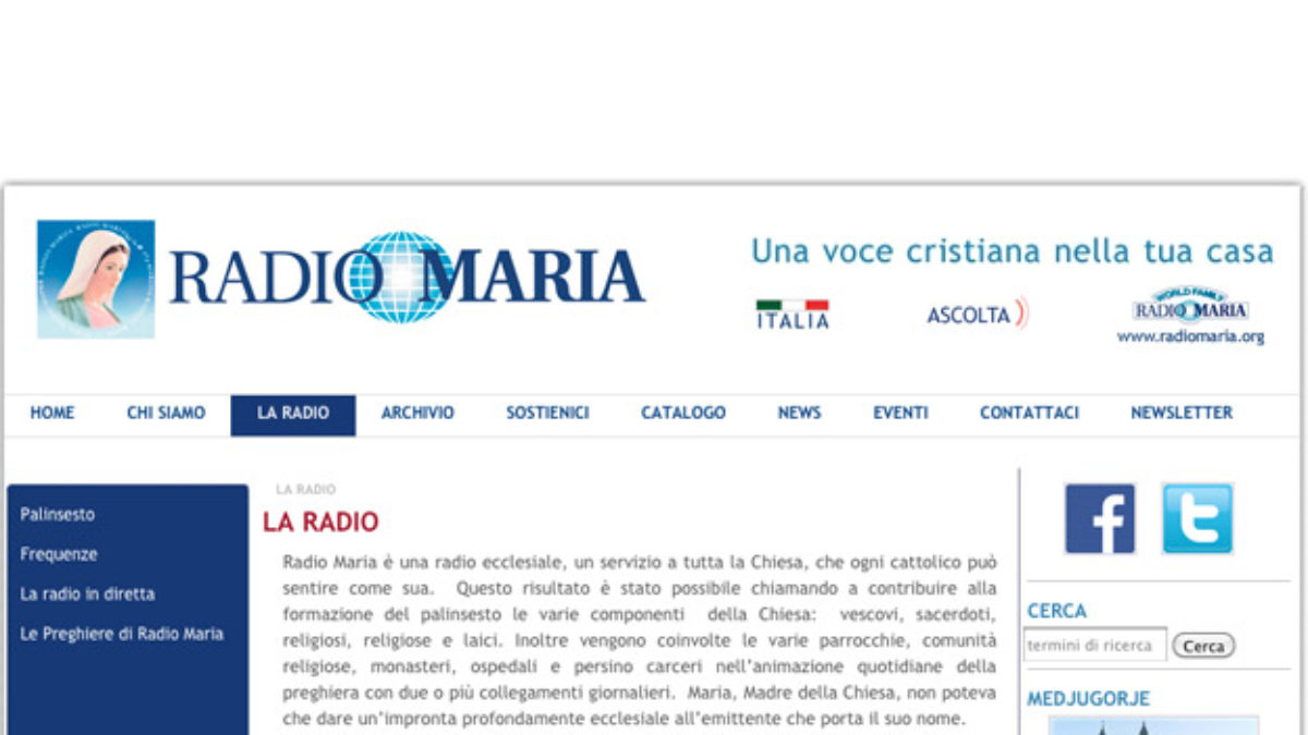 Misericordia et misera oggi su Radio Maria Punto Famiglia